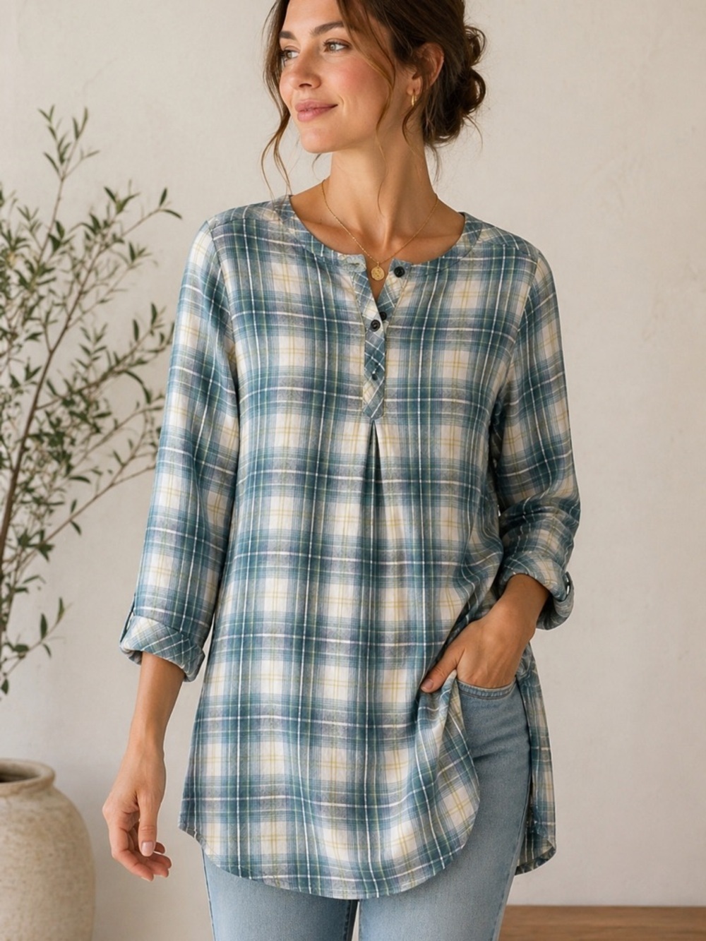 Pendleton plaid flannel tunic Small